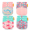 Happyflute 2020 New 4pcs/set Washable Eco-Friendly Cloth Diaper Adjustable Nappy Reusable Cloth Diapers Fit 0-2years 3-15kg baby