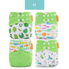 Happyflute 2020 New 4pcs/set Washable Eco-Friendly Cloth Diaper Adjustable Nappy Reusable Cloth Diapers Fit 0-2years 3-15kg baby